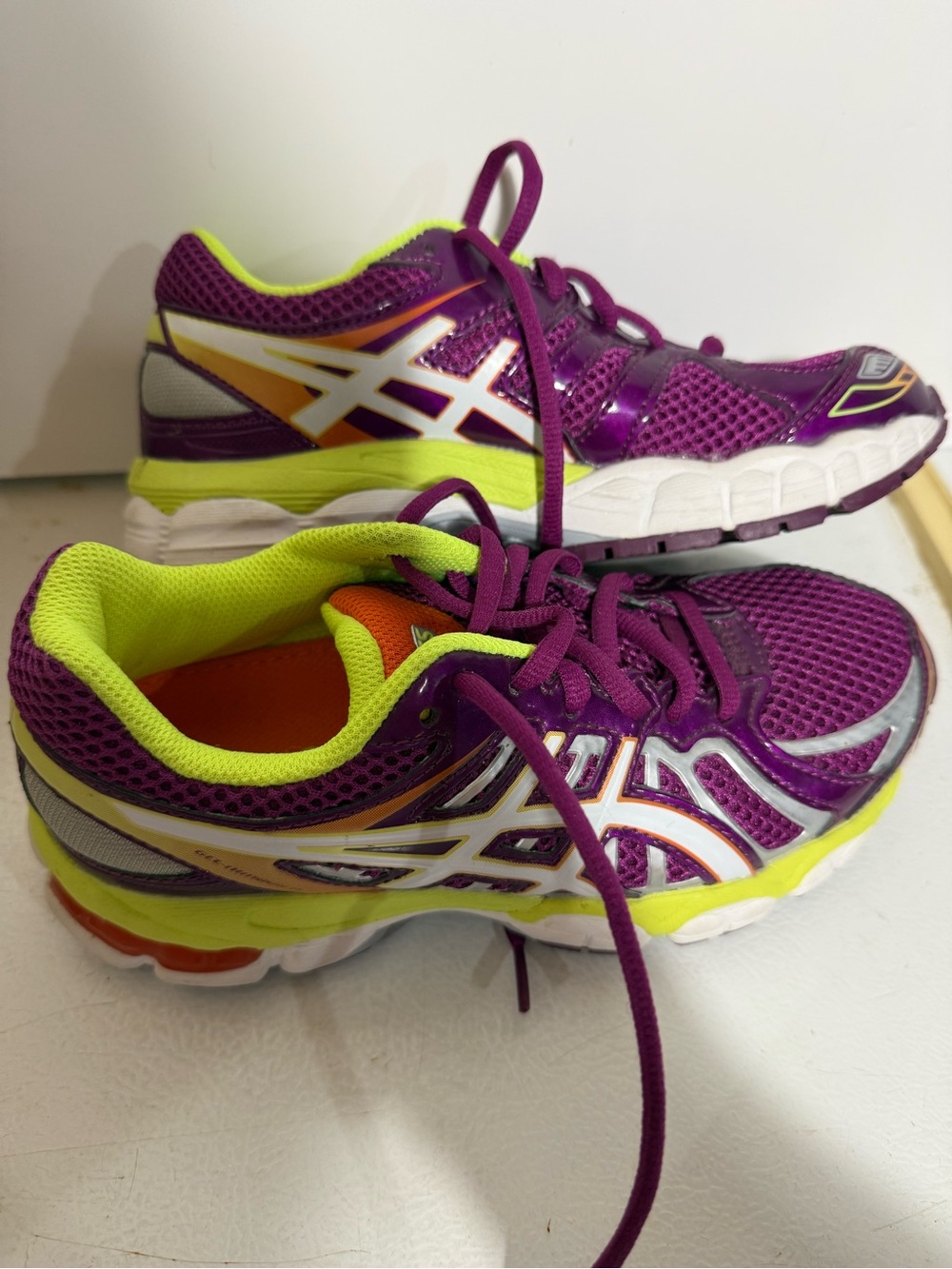 ASICS Purple with Neon Yellow and Orange Kids' Sneakers